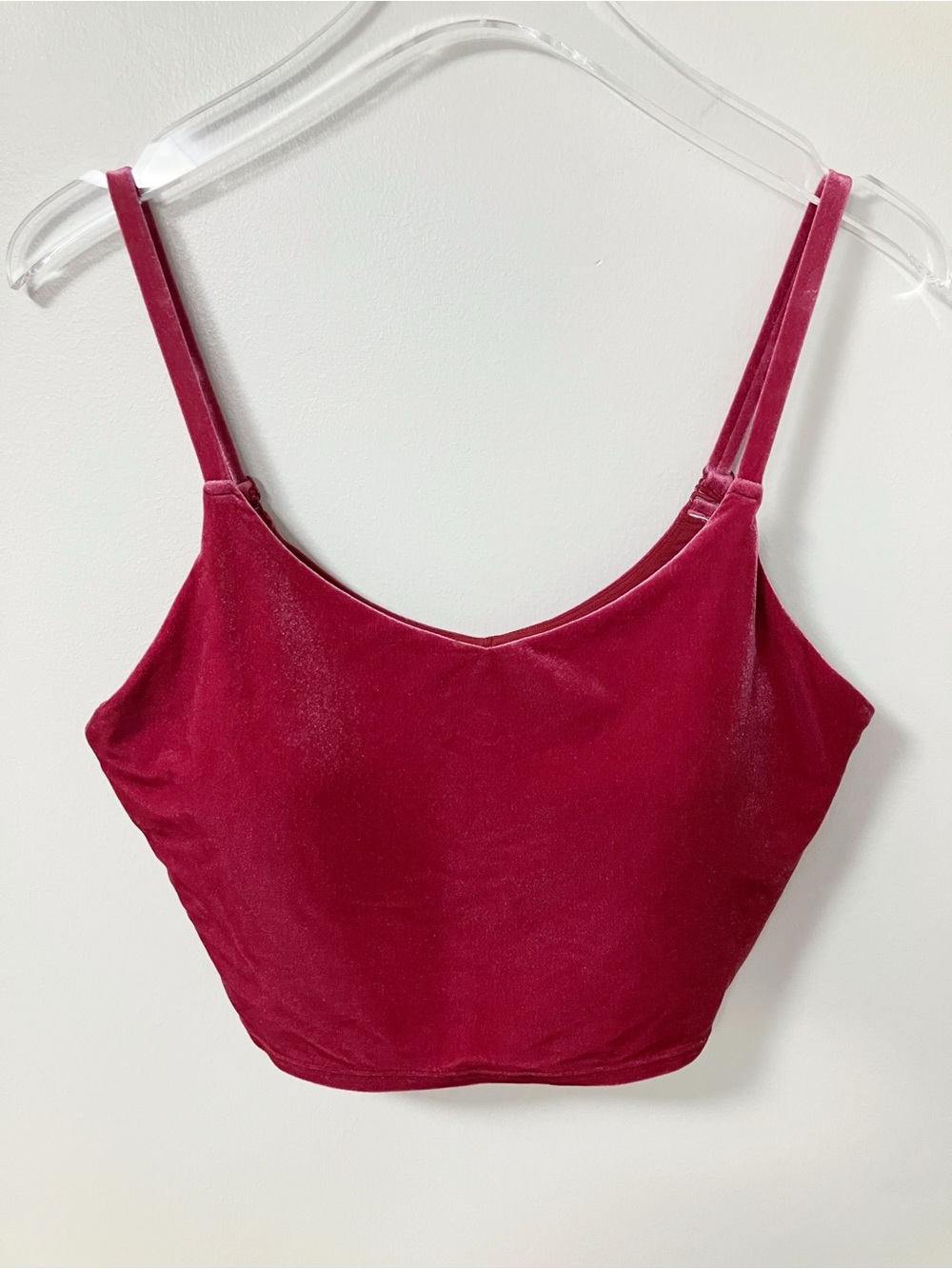 Athleta | Burgundy Elation Velvet Crop Top L Athletic Romantic Summer Y2K